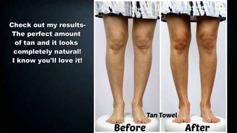 tan towel before and after.